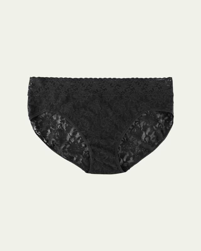 Plus Size High-Rise Stretch Lace French Briefs
